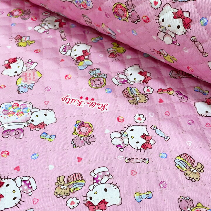 楽天市場 キャラクター キルティング生地 サンリオ ハローキティ Ktスイートpq７８９３７４ ピンク 商用利用不可 京都カナリヤ手芸店