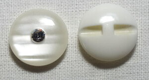 センタービジュー丸ボタン 現品限り T1084 直径11mm クリアーホワイト バラ売り ネコポス発送可能
