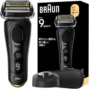 BRAUN �u���E�� �V���[�Y9 SPORT+ 9320s �d�C�V�F�[�o�[ �V�F�[�o�[�P�[�X �[�d�X�^���h�t�� �u���b�N