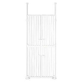 ペットゲート ハイタイプ 高さ190〜250cm ドア付き 突っ張り 開閉式 両開き 上下ダブルロック 格子幅3.4cm すり抜け防止 簡単設置 ペットフェンス 猫 脱走防止柵 玄関 廊下 ベランダ 飛び出し防止ペットゲート にゃんドア *