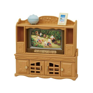 ドールハウス家具お人形遊びままごとエポック社シルバニアファミリーテレビ・テレビ台セットエポック