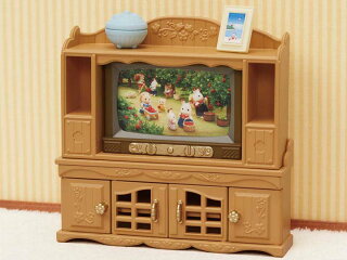 ドールハウス家具お人形遊びままごとエポック社シルバニアファミリーテレビ・テレビ台セットエポック