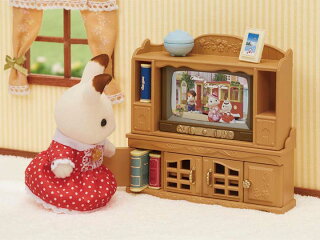 ドールハウス家具お人形遊びままごとエポック社シルバニアファミリーテレビ・テレビ台セットエポック