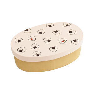 ぎゅっとおにぎりさん 抗菌ランチBOX 47126.お弁当箱 一段 わっぱ風 抗菌加工 食洗機対応 かわいい ランチボックス 和風 かわいい ベージュ グレー ピンク ホワイト