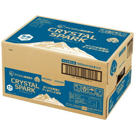 炭酸水 500ml 24本 強炭酸水 アイリスオーヤマ クリスタルスパーク 炭酸 アセロラ クリームソーダ レモン シャインマスカット ゆず とちおとめ フレーバー プレーン 無糖 天然水 ペットボトル アイリスフーズ 炭酸飲料