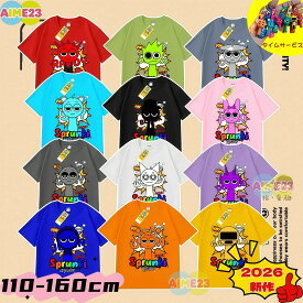 Sprunki incredibox スプランキ 半袖 Tシャツ 子供 子供服トップス キッズ 男の子 女の子 トップス キャラクター 誕生日 プレゼント クリスマスプレゼント 安い スプランキ 110 120 130 140 150 160 子供服 プレゼント トップス 女の子 男の子 ブラック/グリーン 20色