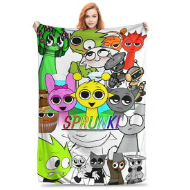 スプランキー キャラクタープリントファランネル毛布 四季通用 Sprunki Plush エアコンカバー 70*100cm 7種デザイン選択可