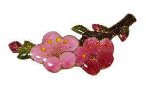 【UncleZ】 七宝焼き ブローチ 桃の花(1)