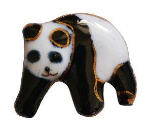 【UncleZ】 七宝焼き ピンブローチ パンダA