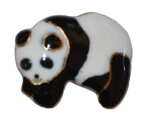 【UncleZ】 七宝焼き ピンブローチ パンダC