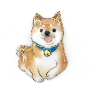 【UncleZ】 七宝焼きブローチ 柴犬(2023B)