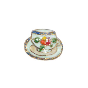 【UncleZ】 七宝焼きミニブローチ 豪華なティーカップ(c)