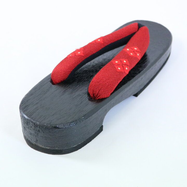 楽天市場】刺繍入り 桐下駄 [RD02] 黒台 鼻緒 赤 レッド 桐 下駄 