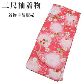 【現品のみ】袴用 二尺袖 単品 着物 卒業式 袴（はかま）洗える素材 ピンク 赤