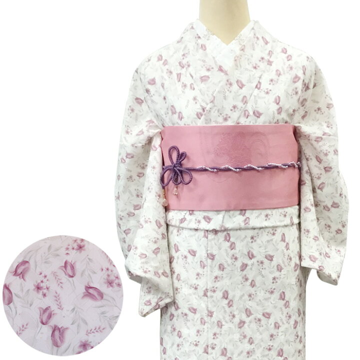 楽天市場】レース着物 花柄【限定品07】ラッセルレース 着物 袷着物 白 