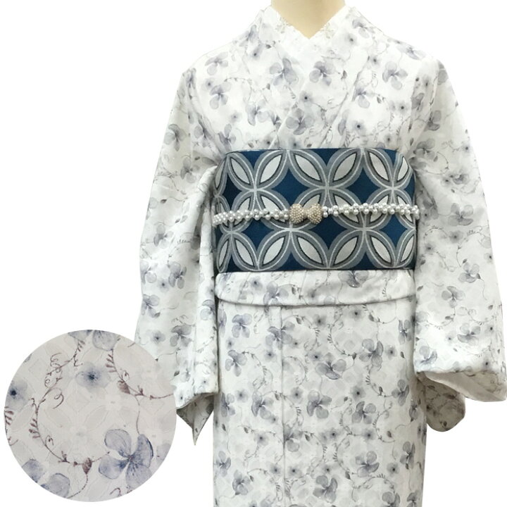 楽天市場】レース着物 花柄【限定品08】ラッセルレース 着物 袷着物 白 