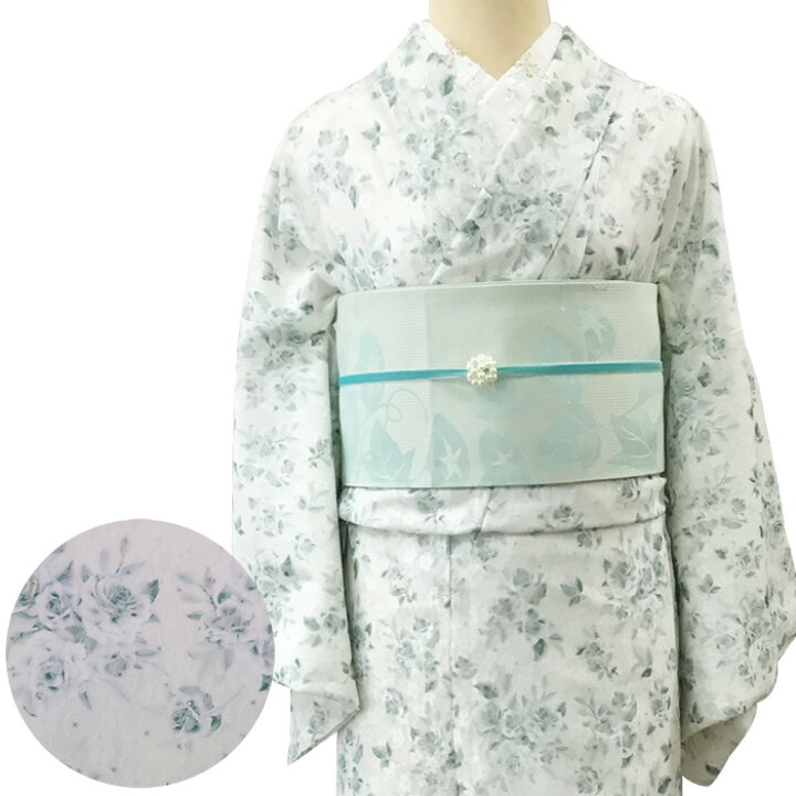 楽天市場】レース着物 花柄【限定品10】ラッセルレース 着物 袷着物 白 