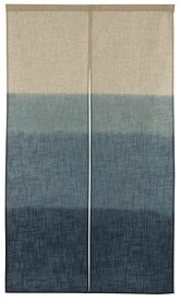 のれん 段ぼかし柄 和風 手捺染 ロング （幅 85 cm x 長さ 150 cm） 日本製 リビング 玄関 藍色 緑色