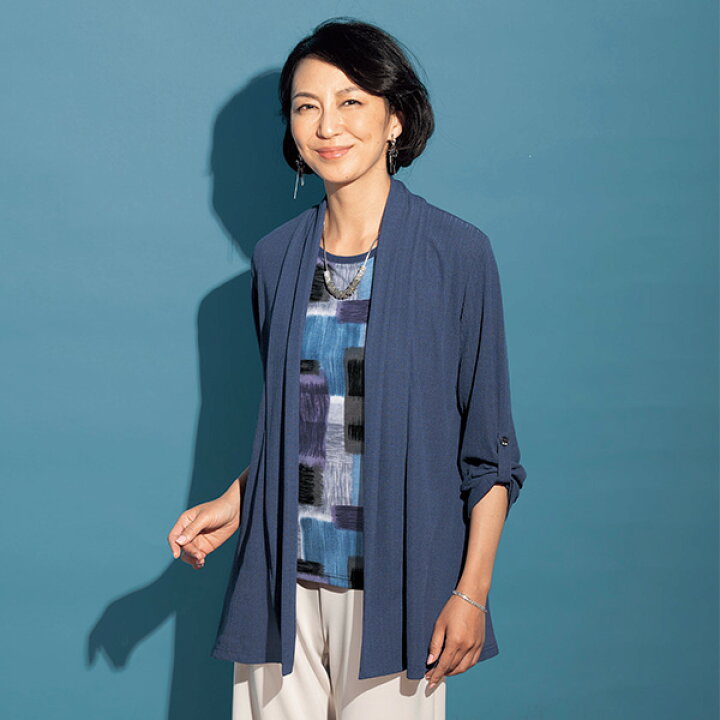 楽天市場 おしゃれ アンサンブル レディース 春夏 インナープリントカーディガンアンサンブル 50代 60代 70代 80代 ミセスファッション シニアファッション 服 母の日 敬老の日 ギフト プレゼント 実用的 花以外 京都通販 ミセスのファッション館