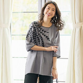 チュニック 40代 50代 60代 70代 80代 ミセスファッション シニアファッション 大人 おしゃれ レディース 春夏 服 /刺しゅう使いチュニックブラウス 母の日 ギフト プレゼント