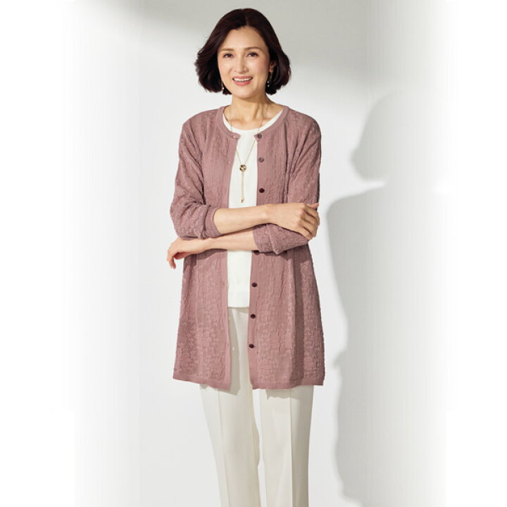 ショッピングゴー shoppinggo ニット セットアップ 上下4点セット スカート 長袖 カーディガン 半袖 トップス マフラー ラウンドネック  襟 袖口 裾 リブ 前開き フロントボタン 中厚手 デイリー （グレー） -靴＆ファッション通販 ロコンド〜自宅で試着、気軽に返品 [WOOYOO] カーディガン 婦人服 中高年 レディース セットアップ 長袖 サマーニット セーター カットソー 丸首 秋冬服 大