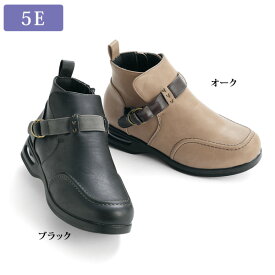 おしゃれ ブーツ シューズ レディース / 5E 配色デザインエアソールショートブーツ / 40代 50代 60代 70代 ミセスファッション シニアファッション 靴