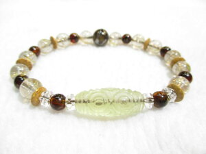 パワーストーン・京都/【宇宙と地球の波動オリジナル】【龍眼天珠型リビアングラス】【パラサイト隕石】【ギベオン(ナミビア産鉄質メテオライト隕石)】【タイチンゴールドチルクォー