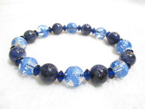 パワーストーン・京都/【最強金運・商売繁盛、必勝祈願、恋愛成就、生命力、健康、知力】【龍神】彫刻【本水晶】8玉(八大龍王神)【ソーダライト】【そろばん珠(草木染めリトアニア産天