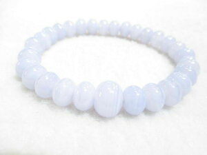 パワーストーン・京都/【対人関係改善、安らぎ】【超高品質】【ブルーレースアゲート】みかん玉、数珠ブレスレット≪レディースサイズ≫【伏見の京屋】