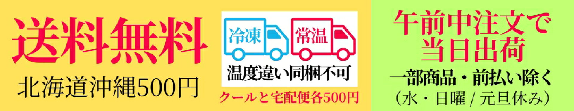 送料無料　北海道沖縄500円　午前中注文決済完了で当日出荷　一部除く