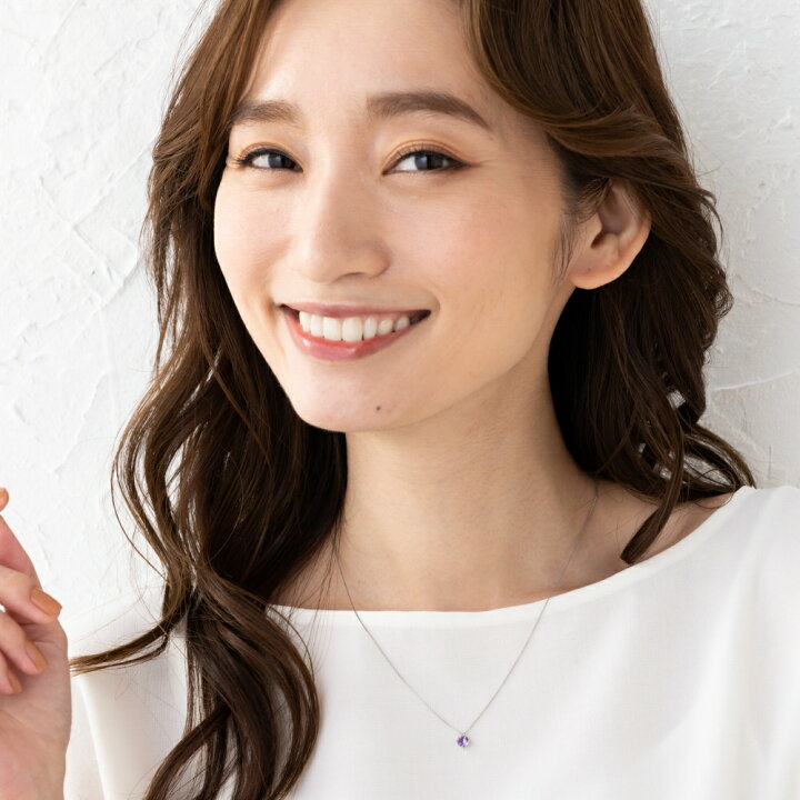 楽天市場】アメジスト ネックレス プラチナ 一粒 ラウンド 2月誕生石  