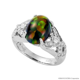 ブラックオパール リング 指輪 プラチナ 35周年記念商品 10月誕生石クレサンベール 京セラ プレゼント ギフト