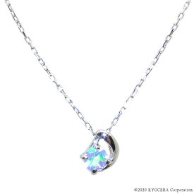 ＼ポイント20倍＆お得なクーポン！／ ウォーターオパール ネックレス プラチナ 10月誕生石 ラウンド 3mm しずくモチーフ プチクレサンベール 京セラ プレゼント ギフト