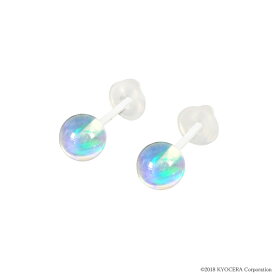 ウォーターオパールセラミックピアス(合計1.44ct/スタッド/ラウンド/5.5mm/10月誕生石) プレゼント ギフト