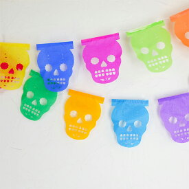 パペルピカド メキシコ ガーランド スカル GARLAND OF MEXICO SKULL 【メキシコ 旗】【死者の日】【メキシコ 飾り】【インテリア ガーランド】