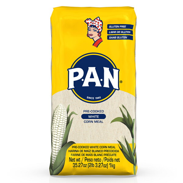Harina P.A.N 白とうもろこしの粉(アレパ用 マサ粉) 1kg トルティーヤ タコスチップス 粉 生地 Harina de Maiz Blanco Precocida 【ホワイトコーンミール コーンフラワー トウモロコシ 粉 おすすめ PAN とうもろこし粉】