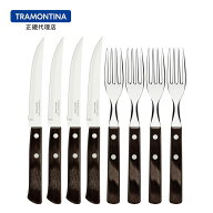 【送料無料】TRAMONTINA ステーキナイフ＆フォーク 8点セット ポリウッド ダーク 食洗機対応 トラモンテ…