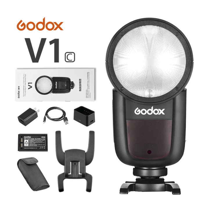 楽天市場】日本公認代理店品 Godox V1-C フラッシュストロボ 76Ws 2.4G 