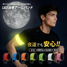 ランニング ライト LED アームバンド ウォーキング ジョギング ライト 腕 に 巻きつく セーフティバンド 反射バンド 光る アームバンド 自転車 ライト 夜間 安全グッズ 防犯グッズ 子供 ペット 犬 散歩 グッズ 点滅 明るい 軽量 電池式