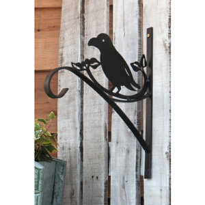 【良品　アウトレットセール】ハンギングブラケット 野鳥 [169-402-01] アイアン 壁取付フック ハンギングアーム ガーデンアクセサリー ガーデニング(カゴ・植物・取付用のネジは付属してお