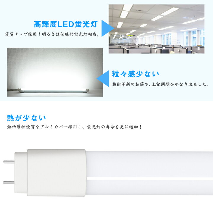 楽天市場】4本セット led蛍光灯 20形 1200LM 58cm グロー式工事不要 広  