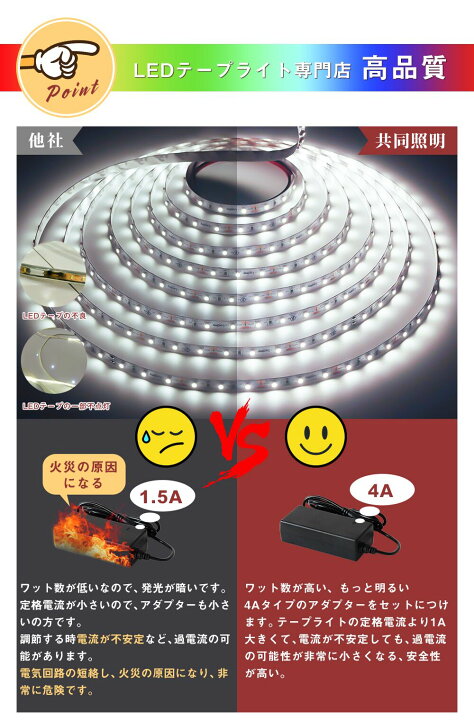 在庫僅少 Ledテープライト 車 5m 間接照明 防水 12v 黄色 白ベース チューブライト バイク簡単接続 両面テープ取り付け Diy自作最適調光可 Sportingoutlook Com