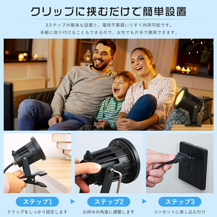 楽天市場】LEDクリップライト スポットライト 防水 60W形相当 50W形  