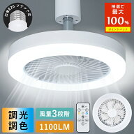 ＼抽選で最大P100％+10%OFFクーポン／シーリングファンライト LED 調光調色 風量調節 ファンライト 小型 …
