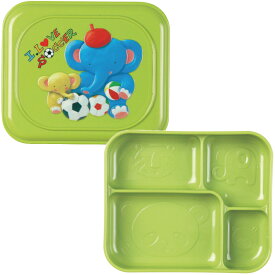 [10セット入り]PP こども用弁当箱 サッカー 新グリーン (弁当箱・固定仕切・四ツ仕切) 168×143×44mm [Y-6新グリーン]アヅミ産業 子供用 保育園 幼稚園 業務用 給食 宅配 弁当箱 プラスチック製