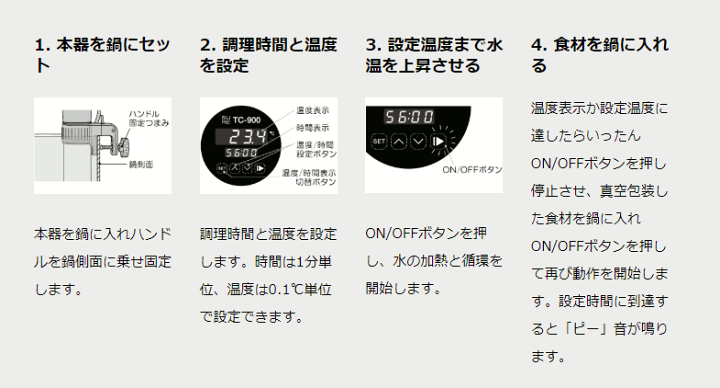 楽天市場】SURE(シュア—) 防水低温調理器 TC-900 石崎電気製作所