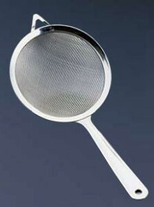 ストレーナー 湯通し・水切り・粉ふるいなど用途様々 18-8ステンレス製 イタリアンストレーナー シングル (24メッシュ) 2.5インチ (1-0454-0901)