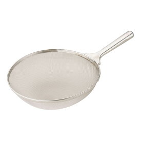 そば揚・すくい網・すくいざる 18-8ステンレス製　ジャンボ　スクイざる（10メッシュ）　大　φ400×全長630×深さ120mm　(1-0204-0101)