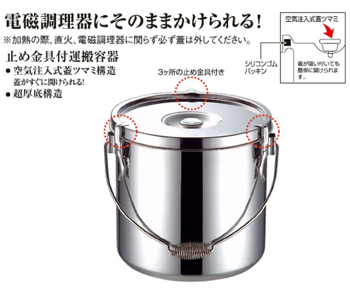 19386円 【T-ポイント5倍】 IH対応 19-0 角型給食缶 目盛付 30cm