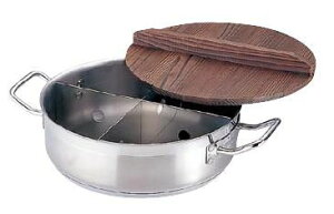 おでん鍋 IH対応!ご自宅でアツアツおでん♪ 21-0ステンレス製 TKG プロ 電磁用 丸型おでん鍋 (木ふた付) 小 (1-0827-0502)